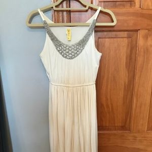 Francesca's "Bee Stitched" White/Cream Dress